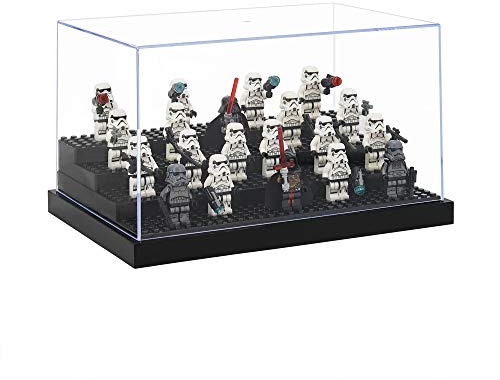 Odoria Clear Acrylic Display Box Case 24.2cm Long 4 Steps for Minifigure Display Dustproof