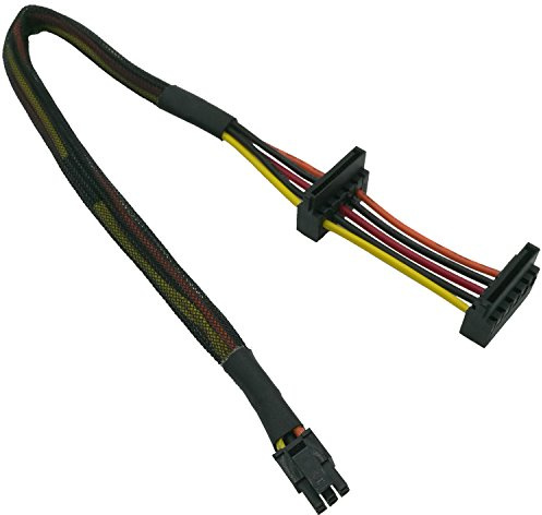 COMeap HDD SATA Cable de Alimentación SATA de ángulo recto de 15 pines x2 a Adaptador Mini ATX de 6 Pines para Dell Inspiron 3653 3650 Series Parte compatible No. GP2JM 14.5 pulgadas (37cm)