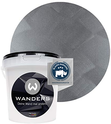 Wanders24 Tafelfarbe (1Liter, Edelmetallic-Grau) Blackboard Paint - Tafellack - abwischbare Wandfarbe - in 20 Farbtönen erhältlich - Made in Germany