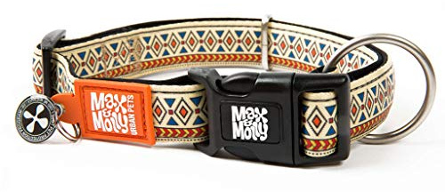 Max & Molly Gotcha! Hundehalsband Halsband Hund mit Smart ID, gepolstertes Neopren Halsband mit Design für sehr kleine Hunde, wasserdicht, bequem, verstellbar, Ethnic, XS