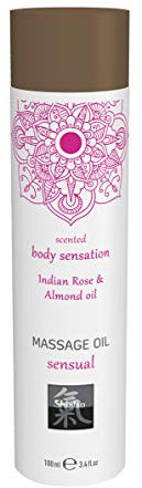 HOT SHIATSU Massage Oil sensual Indian Rose & Almond oil. Massageöl auf Basis natürlicher Öle. Mehr spass & erotik bei der Partnermassage, 106 g, 67003