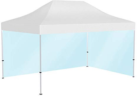 Vispronet® Profi Faltpavillon Basic 3x4,5 m ✓ mit 2 Vollwänden Transparent ✓ Dach Weiß ✓ versch. Größen & Farben ✓ Scherengittersystem