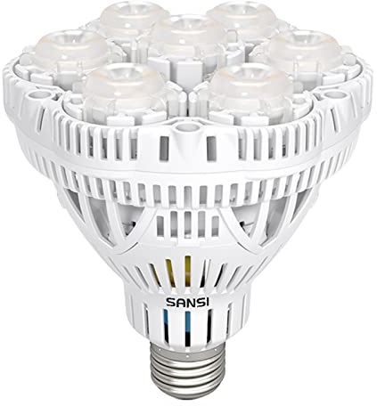 SANSI 36W LED Grow Light for Indoor Plants, 400W Equivalent Full Spectrum E27 Plant Grow Light Bulb for Seedlings Vegs Flowers Hydroponics (PPF: 65 μmol/s, 60° Beam Angle, Veg Cover: 2x4 Sq Ft)