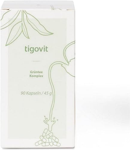 Tigogreen® Grüntee Extrakt Tigovit | 510 mg EGCG & 910 Polyphenolen pro Tagesdosis | Grüner Helfer | Grüner Tee Kapseln - 90 Stück | Mit Vitamin C, BioPerine | Labor Geprüfte Qualität | Vegan