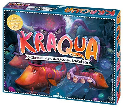 moses. Kraqua – Entkommt den diebischen Tentakeln, Kooperatives Familienspiel in 3 Schwierigkeitsstufen, Gesellschaftsspiel für Kinder ab 8 Jahren