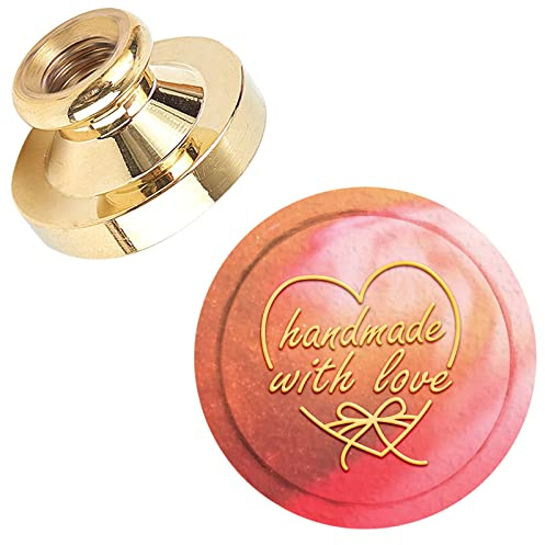 CRASPIRE Wax Seal Stempelkopf Handgefertigt Mit Liebe Abnehmbare Versiegelung Messing Stempelkopf Für Kreative Geschenkumschläge Einladungskarten Dekoration