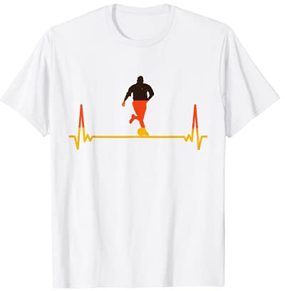 Herzschlag Fußball Deutschland Trikot Schwarz Rot Gelb T-Shirt