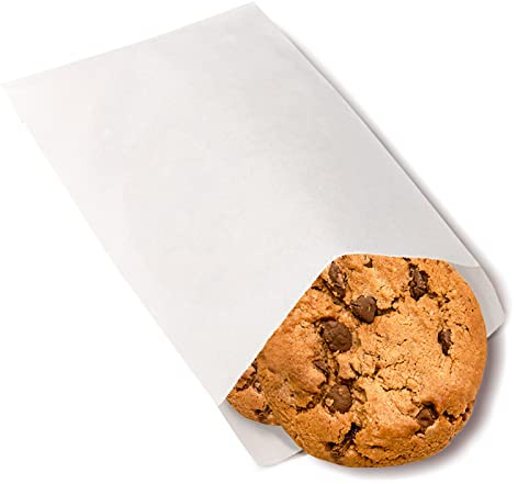 Wax Paper Bags, Glassine Bags 5x7 Inches, 100 Pcs White Paper Cookie Sleeves for Treat