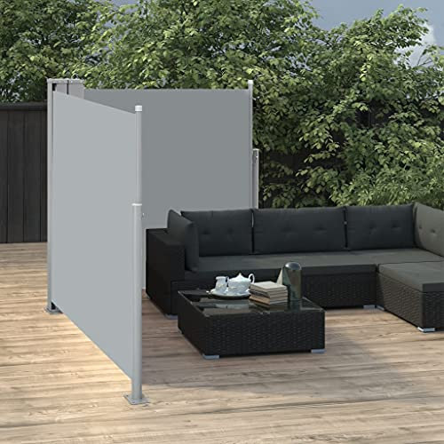 Tidyard Toldo Lateral Retráctil Toldo Lateral Extensible Toldo Lateral Doble Protección de Privacidad Protector Solar para Balcón Jardin Terraza Patio Exterior Gris Antracita 100x600 cm