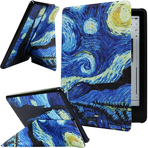 ZhaoCo Hülle für 6,8-Zoll Kindle Paperwhite (11. Generation-2021) und Kindle Paperwhite Signature Edition E-Reader, PU-Lederhülle, Vertikale und Horizontale Anzeige - Malen