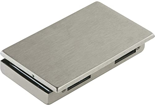 Dorma Glas Contre-porte en verre (serrure de porte en verre) Junior Office, épaisseur du verre 8-10 mm, ferrure en verre droite – effet aluminium acier inoxydable