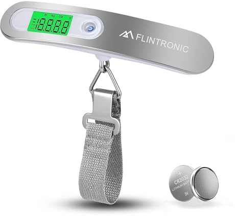 Gepäckwaage, Digitale Kofferwaage, Gepäckwaage, Tragbare Hängewaage LCD-Anzeige mit Haken, 110 lb/50KG, Küche Tragbare Hängewaage mit Hintergrundbeleuchtung und Tara-Funktion für Reisen Küche