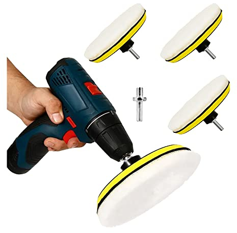 Acxico 1 SET 5pcs 6 Car Polishing Wheel Buffing Pads Set Wool Mop Kit Pad Polisher for Drill