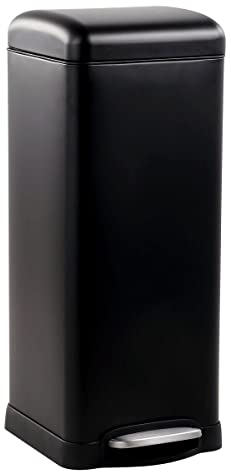 Tarrington House Pattumiera a pedale, PP/ABS/metallo, 12 L, chiusura ammortizzata, anti-impronta, nera