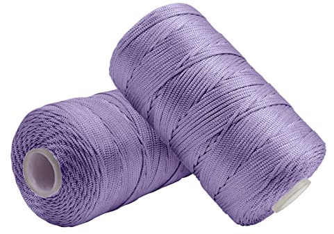 Uiopa Filo Macrame 1,5mm x 400m, Corda Macrame in Nylon Cordino per Borse Uncinetto, Filo Viola Chiaro per Ferri e Uncinetto, Fai da Te, Decorazioni, Artigianato