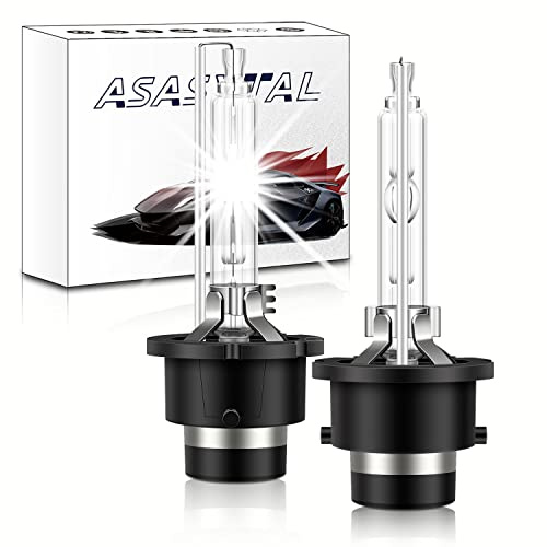 Asasytal D2S HID Scheinwerferlampen, 35W 6000K Diamantweiß +300% Ultrahelle Xenon Lampen für Bi HID Umrüst-/Nachrüstsatz Xenarc Scheinwerfer um die Ursprüngliche Glühbirne aufzurüsten, 1 Paar