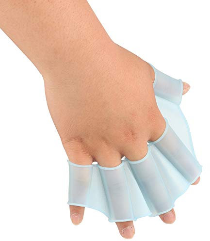 Schwimmhäute Handschuhe, 1 Paar Silikon Schwimmhäute Handschuhe Flossen Hand Schwimmen Finger Schwimmen Tauchen Flossen Schwimmflossen Handpaddel Zum Schnorcheln(L)