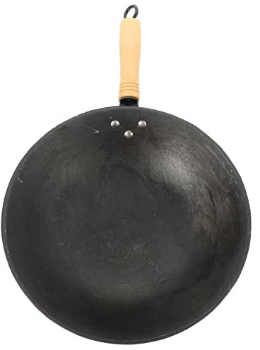 DECHOUS Wok Pour Cuisinière à Induction Et Gaz Poêle à Ronde De Pour Cuisine Maison Antiadhésive Et Résistante Aux Rayures