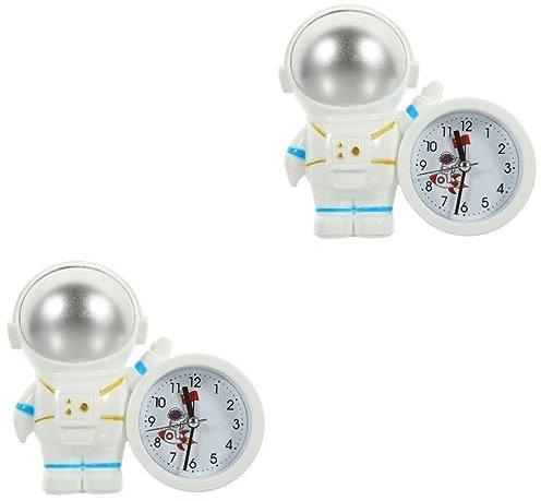 Garneck 2stücke Chic Spaceman Tischuhr Kinderfreundlicher Desktop Alarm Clock Für Schlafzimmer Und Büro Kreative Dekoration Für Restaurant Und