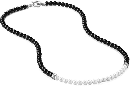 GAVU Yin Yang Schwarz Onyx Perlenkette für Herren