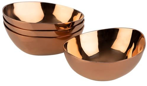 APS PEBBLES 40790 - Set di 4 ciotole in acciaio INOX rivestito in PVD, 6,5 x 6 cm, altezza 2,5 cm, effetto rame