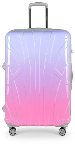 suitline - großer Hartschalen-Koffer Koffer Trolley Rollkoffer XL Reisekoffer, TSA, 76 cm, ca. 96-110 Liter, PC glänzend, Gradient Design Verlauf, Sakura | ABS-Hartschale · TSA-Zahlenschloss · Erweiterbar · 4 Rollen · Austauschbare Ersatzteile · Aufgabegepäck · Urlaub · 2-3 Wochen