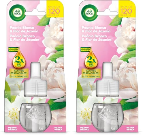 Air Wick Ambientador Eléctrico Recambio White Bouquet, 19 Mililitros (Paquete de 2)