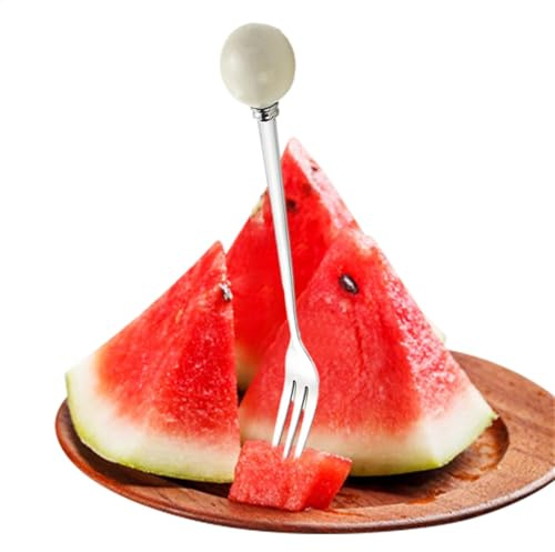 Dessertgaffel | Middaggaffel i rostfritt stål | bärbar te-gaffel liten tårtgaffel med keramiskt handtag för, resor