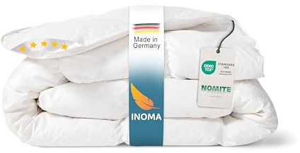 INOMA Wohlfühl-Decke Bali Medium - Decke 135x200cm - Ultra Soft Federn Daunen Mischung (90% Federn, 10% Daunen), Made in Germany, Oeko-TEX, allergikerfreundlich, atmungsaktiv, Frühling/Sommer/Herbst