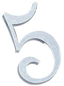 INOKAI Hausnummer 7Cm 0-9 Acryl Selbstklebende Hausnummer Aufkleber Silber Gold Farbe Türschild Home Tür Plaque Zahlen Zeichen(Silver,5)
