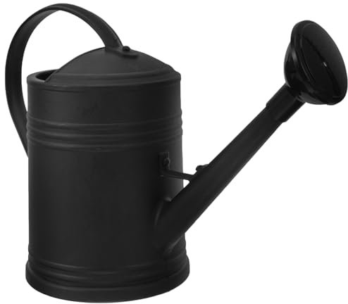 Hemobllo Regadera De Jardín De Plástico Resistente Negro para Riego Interior y Exterior Boquilla Larga Diseño Ergonómico Capacidad Grande para Plantas y Flores