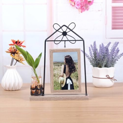 Mesnt Bilderrahmen Stehend, Bild 13 x 18 cm Anzeigen, Holz Rechteck Doppelseitige Windmühle Bilder Rahmen/Fotorahmen, Senkrecht, Tischplatte, MDF & Eisen und Glas