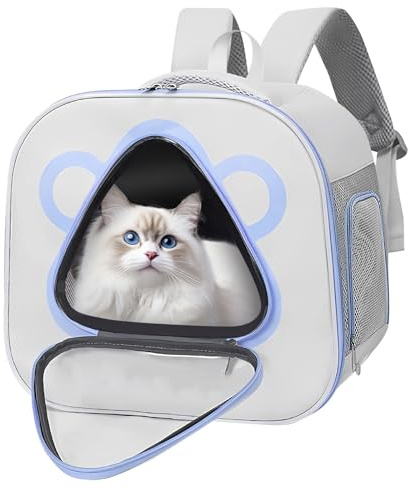 Zaino per gatti, zaino per cani, zaino per cani di piccola taglia e gatti, borsa per animali domestici fino a 10 kg, portatile e pieghevole, traspirante, borsa per cani per viaggi, passeggiate