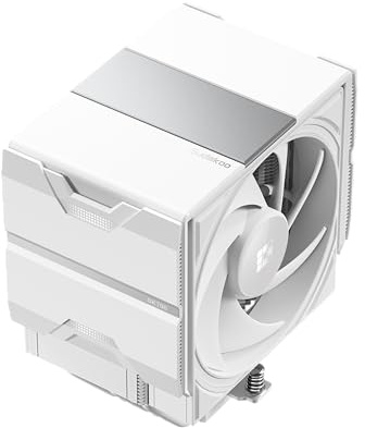 Sudokoo SK700 White AM5-Designated Air Cooler, Single Tower Design, High Performance M-Winding Tech Fan, 7 Copper Heat Pipes, L-Rail Lock Mount, 220W Heat Dissipation