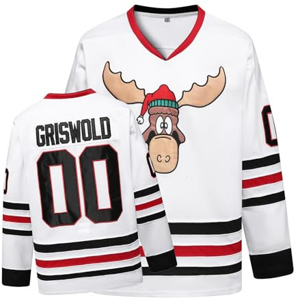 PRIMITAS Griswold #00 Movie Christmas Hockey Jerseys Stitched Letters and Numbers S-XXXL White