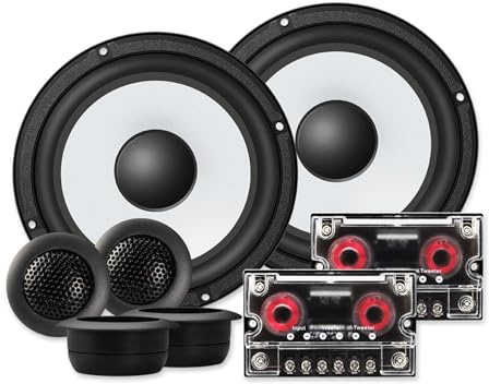 Altoparlanti per frequenze alte per auto Altoparla Sistema di altoparlanti per auto, 6,5 pollici, 2 vie, set audio stereo per portiera del veicolo, HiFi con tweeter crossover