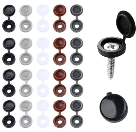 JYNXOR Cache Vis,100 Pièces Cache Vis pour Meubles,Capuchons de Protection pour Boulons,Caches Trou de Perçage,Capuchons en Plastique,pour Meubles,Placards,étagères