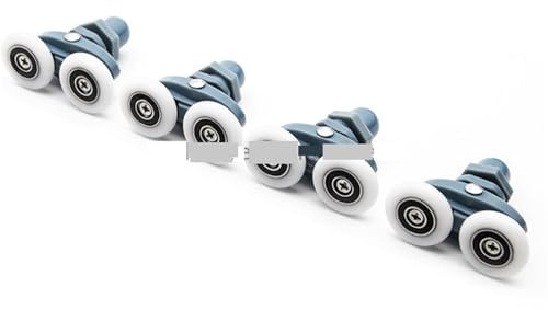 Puleggie di fissaggio per porte doccia, Rulli for porte scorrevoli della doccia, confezione da 4, bianchi, 20-27 mm(White 4pcs,27mm)