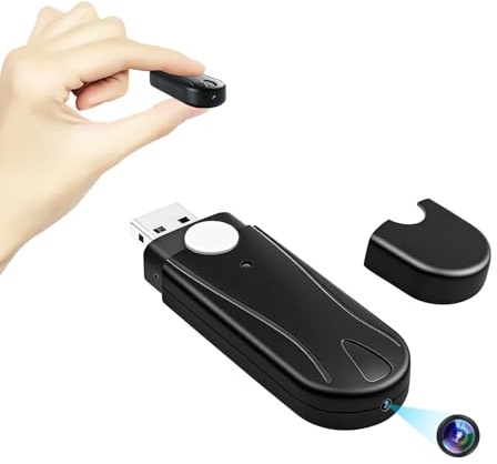 Yadayuki Telecamera Spia,Mini Telecamera Spia Nascosta Chiavetta USB, Microcamera Nascosta1080P HD con Rilevamento del Movimento e Registrazione in Loop per Riunioni e Raccolta di Prove