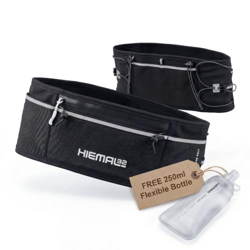 Running Belt with Flexible Bottle – No Bounce Hydration Waist Pack for Phone, Keys & Gels – Lightweight, Breathable for Men & Women, Reflective, Holds Poles & Essentials (XS/S/M)