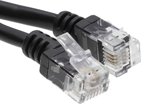 kenable ADSL 2+ High Speed Broadband Modem Cable RJ11 to RJ11 Cat5e Internet Router Lead 0.5m Black