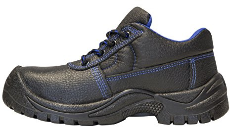 workAnt Sicherheitsschuhe S3 Leder SRC Kermen Hoch Leicht Stahlkappe & Trittschutz Arbeitsschuhe Rutschhemmend Sicherheits-Schnür-stiefel auch als Halbschuhe KERMEN, Halbschuhe-schwarz, 43EU / 9UK