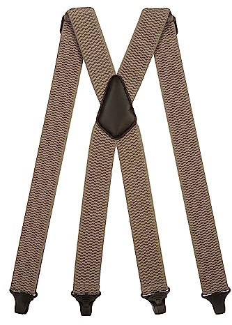 Olata slitstarka X-form flygplatshängslen med plastklämmor, 4 cm - Grå