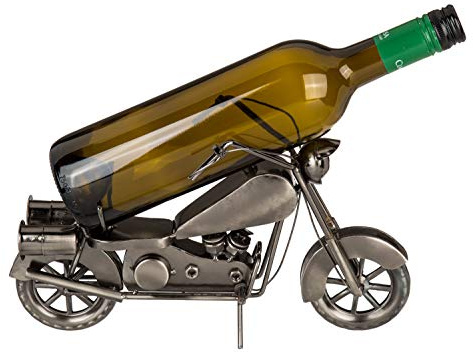 Out of the Blue 71/3170 - Flaschenhalter aus Metall, Motorrad I, ca. 31 x 17 cm, ideal als Deko und Geschenkverpackung