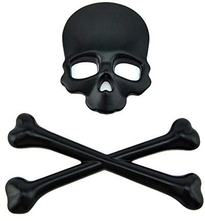 Emblema de hueso de calavera en 3D, calcomanía de metal para coche, vehículo, bicicleta, motocicleta