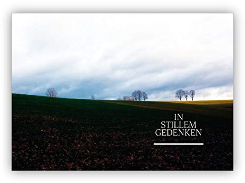 10 Stück im Set: Friedliche Foto Trauerkarte/Kondolenzkarte mit schöner Landschaft: In stillem Gedenken – einfühlsame Anteilnahme zeigende Klappkarte um dem Trauerhaus zu kondolieren