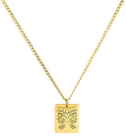 Purelei® Mask Kette (Gold), Damen Halskette aus langlebigem Edelstahl, Wasserfester Schmuck mit Mask-Anhänger, Länge verstellbar