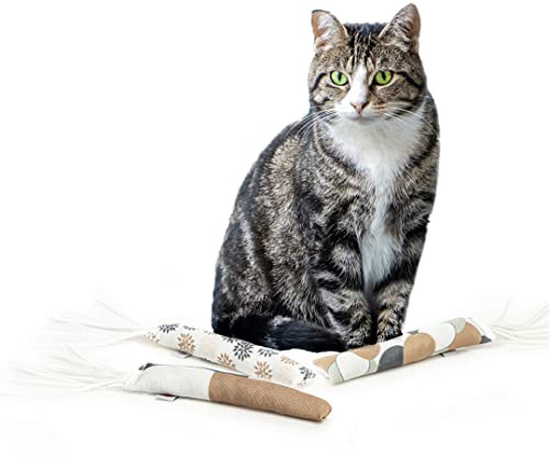 CanadianCat Company | 3er Pack | Spielrolle mit Lederstreifen | 5g Baldrian | Spielzeug für Katzen