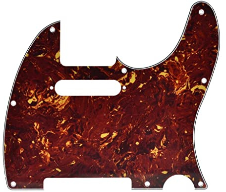 KAISH 8-Loch-Tele-Style-Gitarren-Pickguard TL Schlagbrett mit Tonabnehmer-Befestigungsschraubenlöchern für Tele/Telecaster Vintage Tortoise