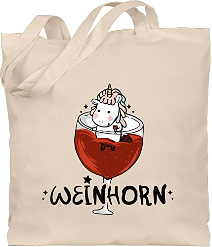 Shirtracer - Baumwolltasche - Party & Alkohol Damen - Süßes Weinhorn - schwarz
